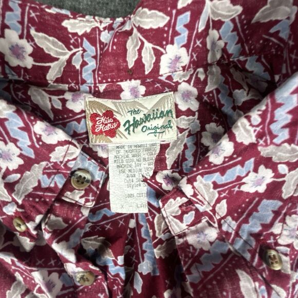 Vintage Hilo Hattie Hawaiian Shirt Mens Size XL Made in USA Hawaii 1/4 Button Up - Picture 3 of 6